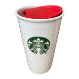 Red Replacement Lid for Starbucks Ceramic Travel Mugs, Compatible With 10oz/12oz /16oz Tumbler
