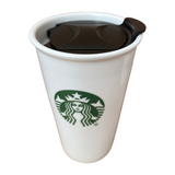 Slide Black Replacement Lid for Starbucks Ceramic Travel Mugs, Compatible With 10oz/12oz /16oz Tumbler