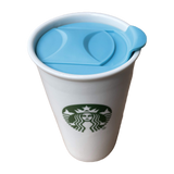 Slide Boston Blue Replacement Lid for Starbucks Ceramic Travel Mugs, Compatible With 10oz/12oz /16oz Tumbler