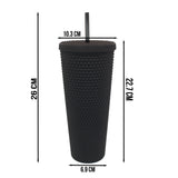 24 oz Tumbler Replacement Lid - Compatible for Starbucks Studded Diamond Grid Venti Cold Drink Tumbler Lid, Matte Black