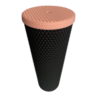 24 oz Tumbler Replacement Lid - Compatible for Starbucks Studded Diamond Grid Venti Cold Drink Tumbler Lid, Matte Coral