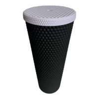 24 oz Tumbler Replacement Lid - Compatible for Starbucks Studded Diamond Grid Venti Cold Drink Tumbler Lid, Matte Purple