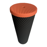 24 oz Tumbler Replacement Lid - Compatible for Starbucks Studded Diamond Grid Venti Cold Drink Tumbler Lid, Matte Orange