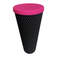 24 oz Tumbler Replacement Lid - Compatible for Starbucks Studded Diamond Grid Venti Cold Drink Tumbler Lid, Matte NeonPink