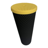 24 oz Tumbler Replacement Lid - Compatible for Starbucks Studded Diamond Grid Venti Cold Drink Tumbler Lid, Matte Yellow