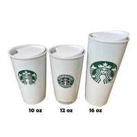 White Replacement Lid for Starbucks Ceramic Travel Mugs, Compatible With 10oz/12oz /16oz Tumbler