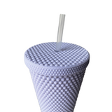 Matte Studded Venti Tumbler, 24oz Insulated Double Wall Cold Cup with Lid and Straw, Purple