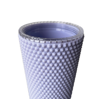 Matte Studded Venti Tumbler, 24oz Insulated Double Wall Cold Cup with Lid and Straw, Purple