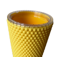 Matte Studded Venti Tumbler, 24oz Insulated Double Wall Cold Cup with Lid and Straw, Yellow