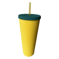 Matte Studded Venti Tumbler, 24oz Insulated Double Wall Cold Cup with Lid and Straw, Pineapple