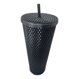 24 oz Tumbler Replacement Lid - Compatible for Starbucks Studded Diamond Grid Venti Cold Drink Tumbler Lid, Glossy Black