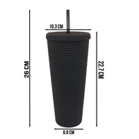 🔥 Starbucks Word Logo Matte Black Cold Cup with Replacement Straw Tumbler  16oz