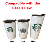 Slide Replacement Lid for Starbucks Ceramic Travel Mugs, Compatible With 10oz/12oz /16oz Tumbler Combo x4