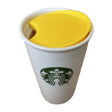 Yellow Replacement Lid for Starbucks Ceramic Travel Mugs, Compatible With 10oz/12oz /16oz Tumbler